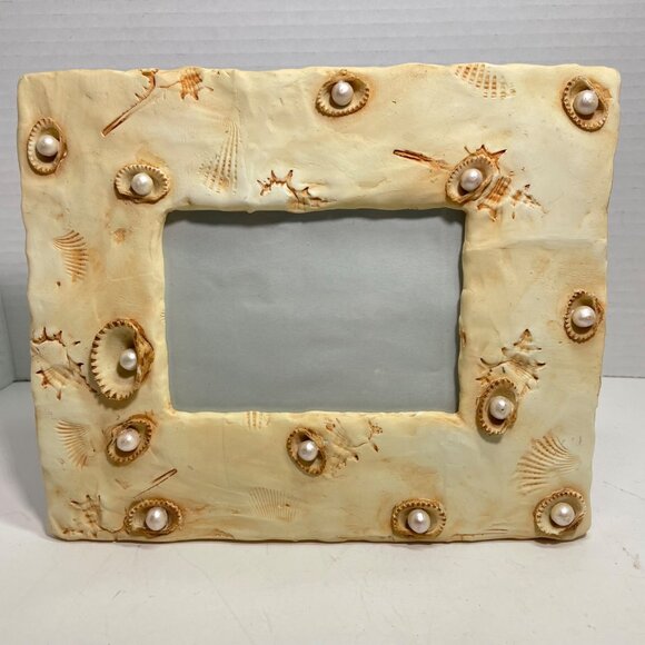 Seashell & Pearl Embellished Picture Frame pic 3.5" by 4" - Picture 2 of 13